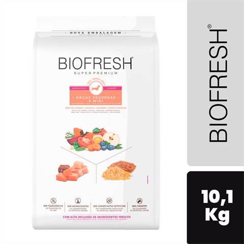 Ração Biofresh Cão Adulto Light Porte Pequeno E Mini Sabor Mix De Carnes Com 10,1kg