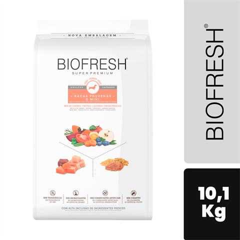 Ração Biofresh Cão Adulto Castrado Porte Pequeno E Mini Sabor Mix De Carnes Com 10,1kg