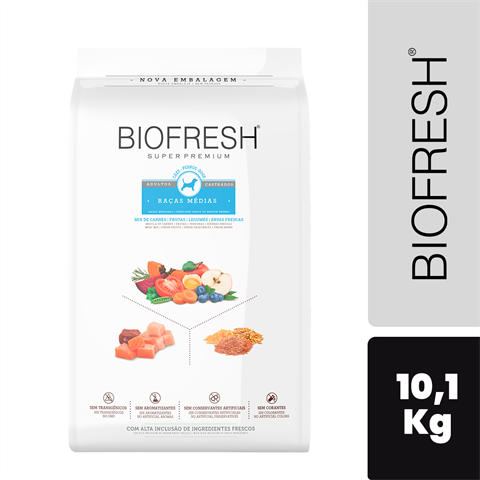 Ração Biofresh Cão Adulto Castrado Porte Médi Sabor Mix De Carnes Com 10.1kg