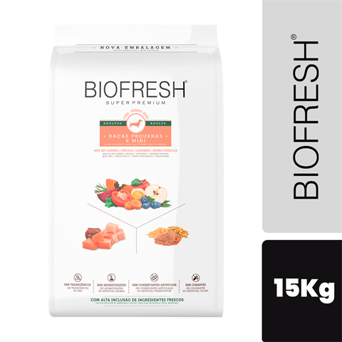 Ração Biofresh Cão Adulto Porte Pequeno E Mini Sabor Mix De Carnes Com 15kg