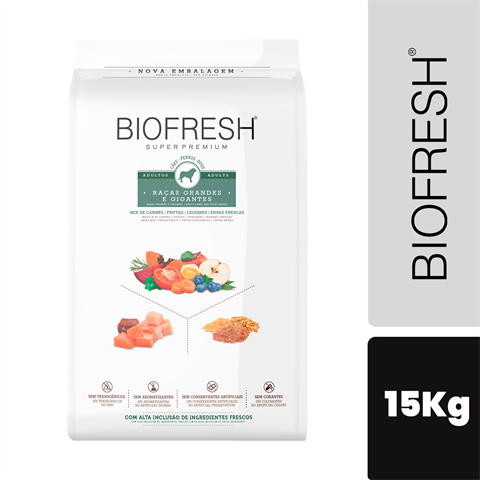 Ração Biofresh Cão Adulto Porte Grande E Gigante Sabor Mix De Carne Com 15kg