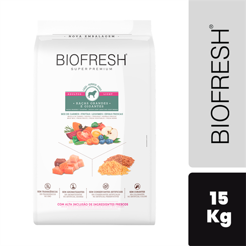 Ração Biofresh Cão Adulto Light Porte Grande E Gigante Sabor Mix De Carne Com 15kg
