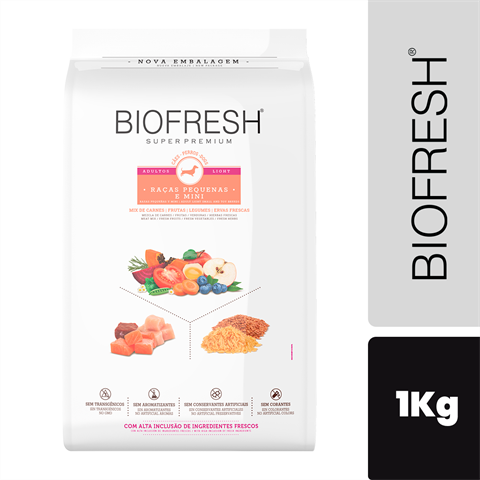 Ração Biofresh Cão Adulto Light Porte Pequeno E Mini Sabor Mix De Carnes Com 1kg