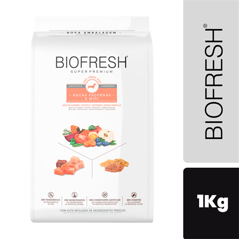 Ração Biofresh Cão Adulto Castrado Porte Pequeno E Mini Sabor Mix De Carnes Com 1kg