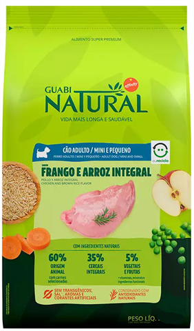 Ração Para Cães Guabi Natural Frango e Arroz Integral Porte Pequena/Mini 1kg