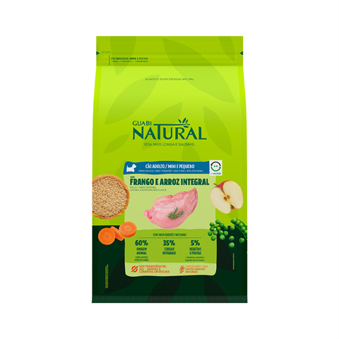 Ração Para Cães Guabi Natural Frango e Arroz Integral Porte Pequena/Mini 2,5kg