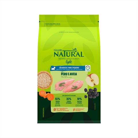 Ração Para Cães Guabi Natural Light Peru e Aveia Porte Pequena/Mini 2,5kg