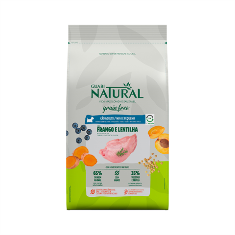 Ração Para Gatos Guabi Natural Frango e Lentilha Porte Pequena/Mini 10,1kg