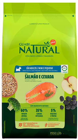 Ração Para Cães Guabi Natural Salmão e Cevada Porte Pequena/Mini 10,1kg