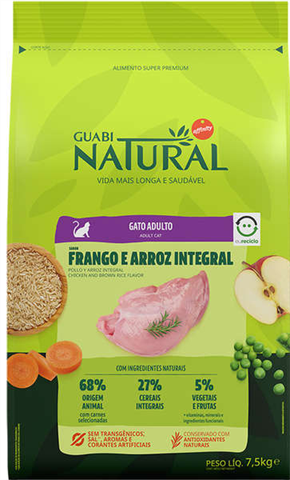 Ração Para Gatos Guabi Natural Adulto Frango e Arroz 7,5kg