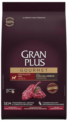 Ração Para Cães Gran Plus Gourmet Filhote Ovelha e Arroz Porte Pequena/Mini 1kg