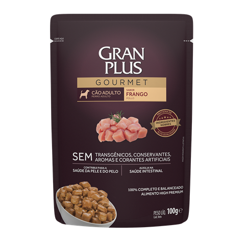 Sachê Para Cães Gran Plus Gourmet Adulto Frango 100g