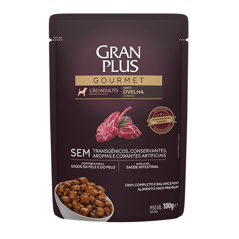 Sachê Para Cães Gran Plus Gourmet Adulto Ovelha 100g