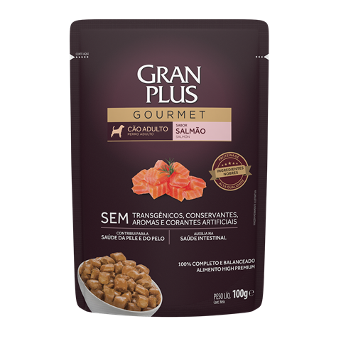 Sachê Para Cães Gran Plus Gourmet Adulto Salmão 100g