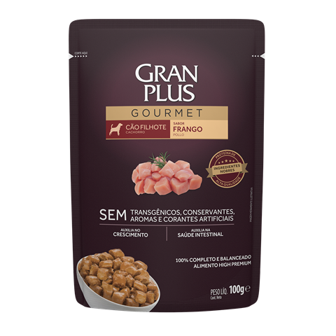 Sachê Para Cães Gran Plus Gourmet Filhote Frango 100g