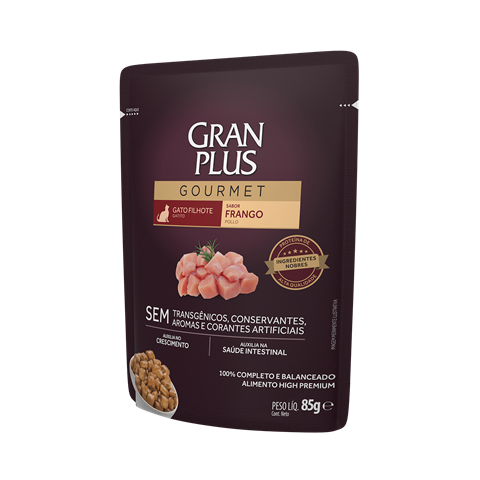 Sachê Para Gatos Gran Plus Gourmet Filhote Frango 85g