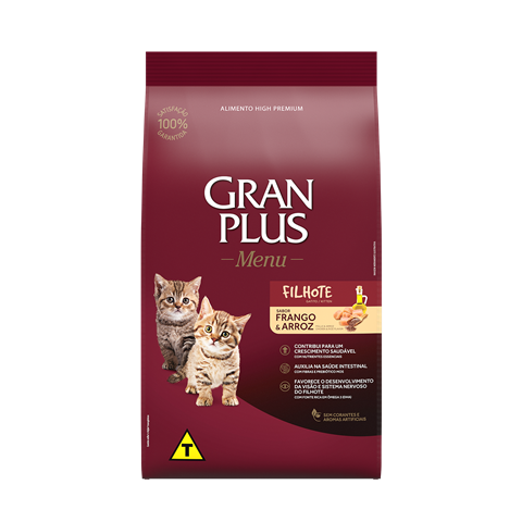 Ração Para Gatos Gran Plus Menu Gato Filhote Frango e Arroz 1kg