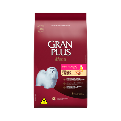 Ração Seca Para Cães Gran Plus Menu Frango e Arroz Porte Pequena/Mini 3kg
