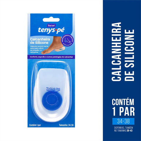 Calcanheira De Silicone Tenys Pé Baruel Tamanho 34-38 Com 1 par