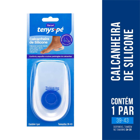 Calcanheira De Silicone Tenys Pé Baruel Tamanho 39-43 Com 1 Par