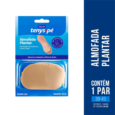 Almofada Plantar Tenys Pé Baruel Tamanho 39-43 Com 1 Par