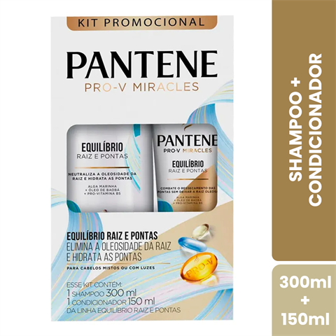 Kit Pantene Pro-V Miracles Equilíbrio Shampoo 300ml + Condicionador 150ml