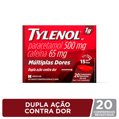 Tylenol DC 500mg Múltiplas Dores Com 20 Comprimidos Revestidos