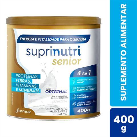 Suplemento Alimentar Em Pó Suprinutri Senior Sabor Original Com 400g