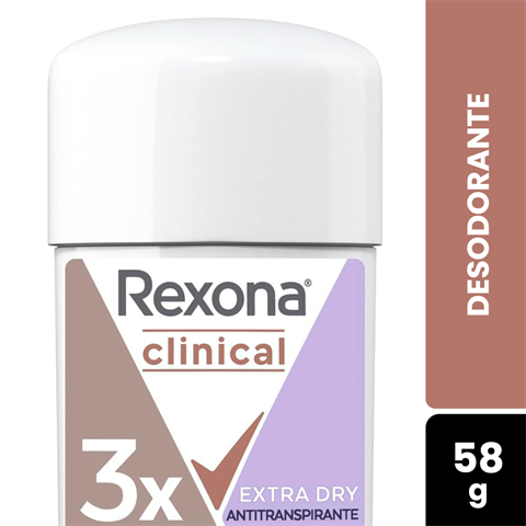 Desodorante Antitranspirante Rexona Clinical Em Creme Extra Dry 96h Com 58g