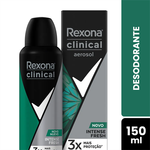 Desodorante Antitranspirante Rexona Clinical Aerossol Intense Fresh 96h Com 150ml