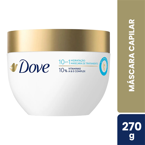 Máscara De Tratamento Dove 10 Em 1 Hidratação Com 270g