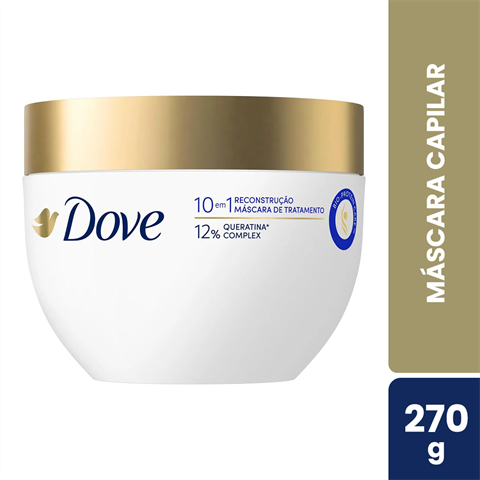 Máscara De Tratamento Dove 10 Em 1 Reconstrução Com 270g