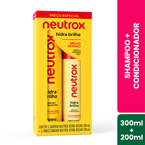 Kit Neutrox Hidra Brilho Shampoo 300ml + Condicionador 200ml