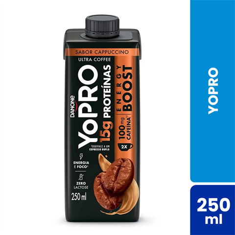 YoPRO Energy Boost Ultra Coffee Sabor Cappuccino Com 250ml