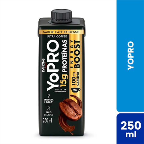 YoPRO Energy Boost Ultra Coffee Sabor Café Expresso Com 250ml