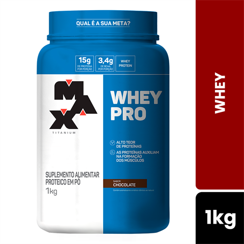 Whey Pro Max Titanium Sabor Chocolate Com 1kg