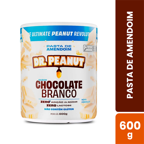 Pasta De Amendoim Dr. Peanut Sabor Chocolate Branco Com 600g