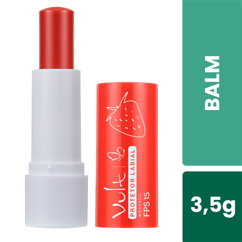 Balm Protetor Labial Morango Vult com 8 unidades