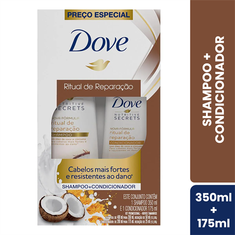 Kit Dove Nutritive Secrets Ritual De Reparação Shampoo 350ml + Condicionador 175ml