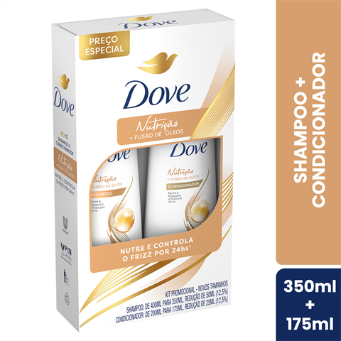 Kit Dove Nutrição+Fusão De Óleos Shampoo 350ml + Condicionador 175ml