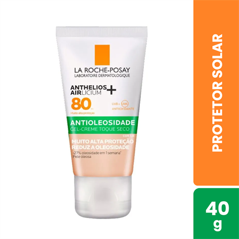 La Roche-Posay Protetor Solar Facial com Cor Anthelios Airlicium+ FPS80 Cor 1.0 40g