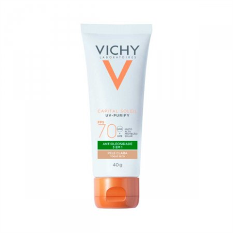 Vichy Protetor Solar Purify Cor Clara FPS70 40g