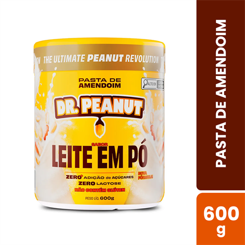 Pasta De Amendoim Dr. Peanut Sabor Leite Em Pó Com 600g