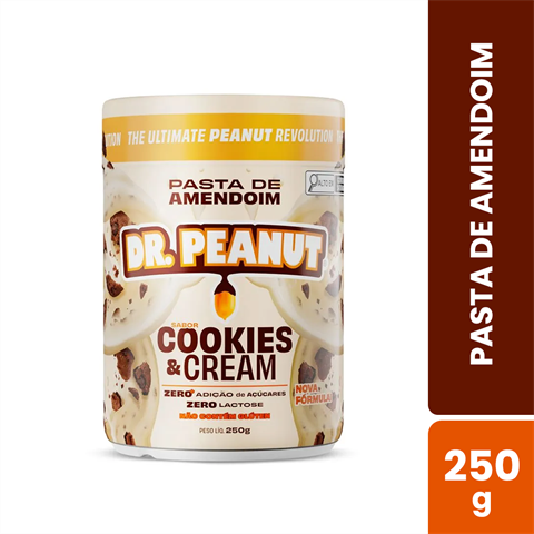 Pasta De Amendoim Dr. Peanut Sabor Cookies&Cream Com 250g