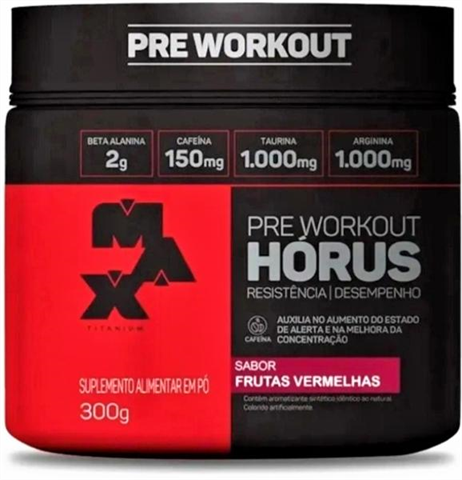 Pré Treino Horus Pote 300g Sabor Frutas Vermelhas