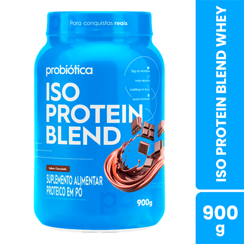 Iso Protein Blend Whey Probiótica Sabor Chocolate Com 900g