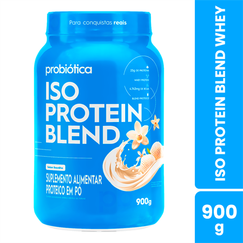 Iso Protein Blend Whey Probiótica Sabor Baunilha Com 900g