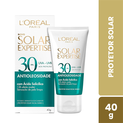 Protetor Solar Facial Loreal Paris Antioleosidade FPS 30, 40g
