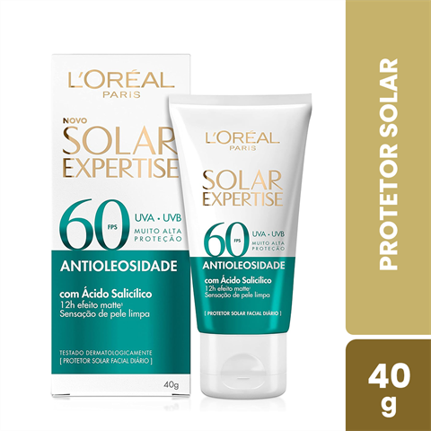 Protetor Solar Facial Loreal Paris Antioleosidade FPS 60, 40g
