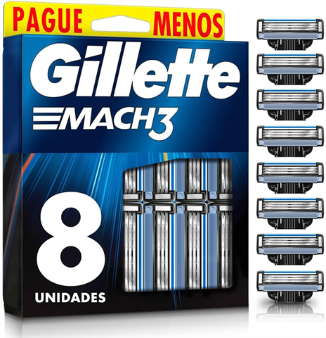 Carga Para Aparelho De Barbear Gillette Mach3 Leve 8 E Pague 6 Unidades